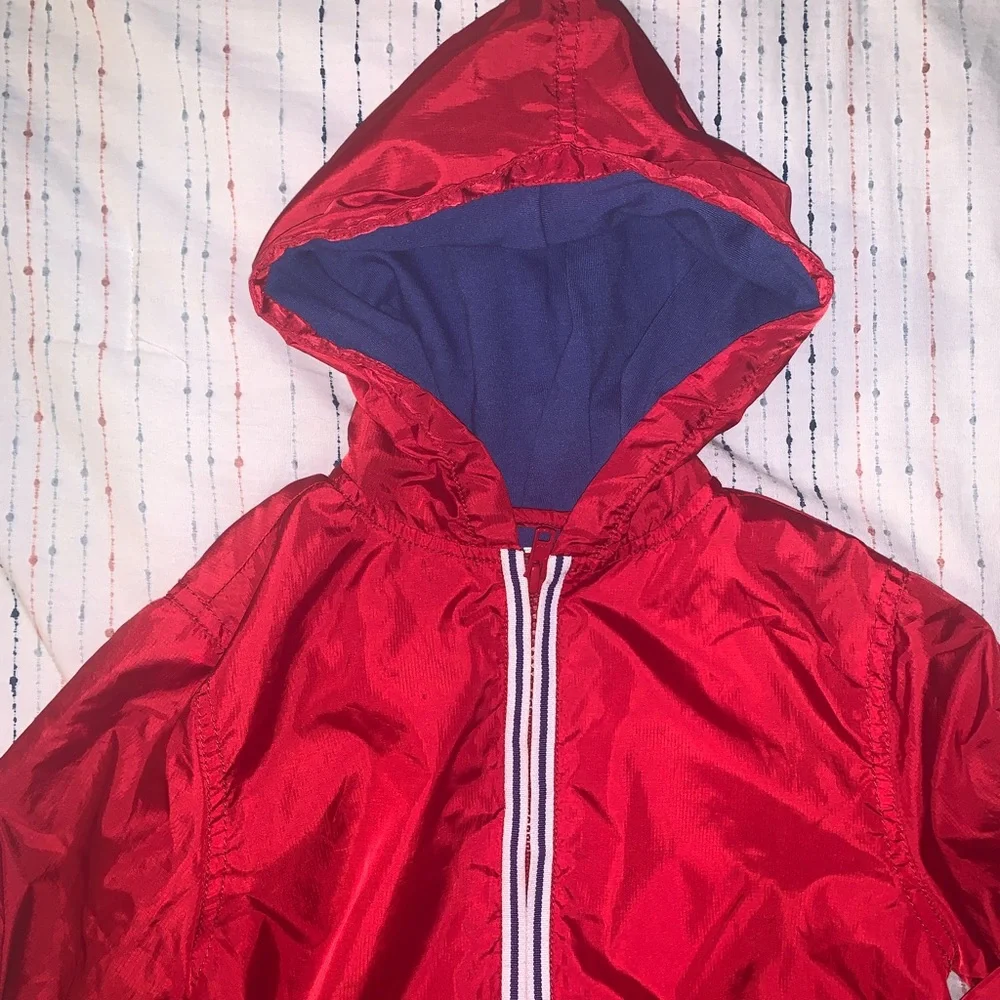 Gymboree Boys Red Hooded Windbreaker Jacket Size XS 4 Lightweight